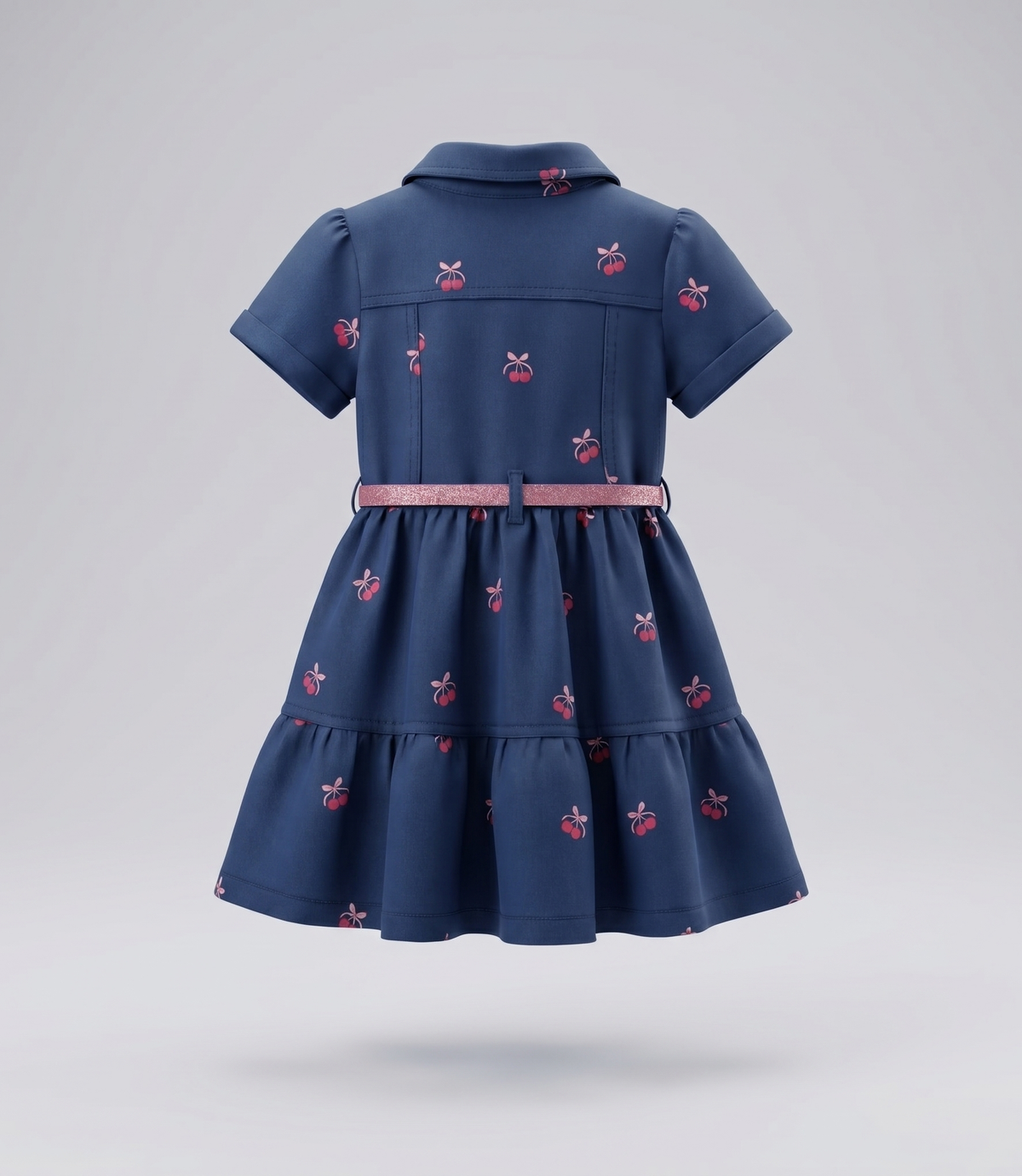 Vestido bebé de denin con cherry 3 meses / Azul Marino