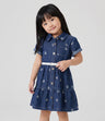 Vestido bebé de denim con cherry