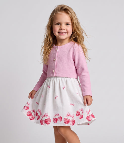 Vestido bebé con bolero 3 meses / Rosado