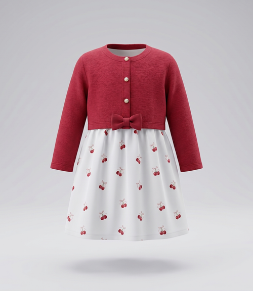 Vestido bebé con bolero 3 meses / Frambuesa