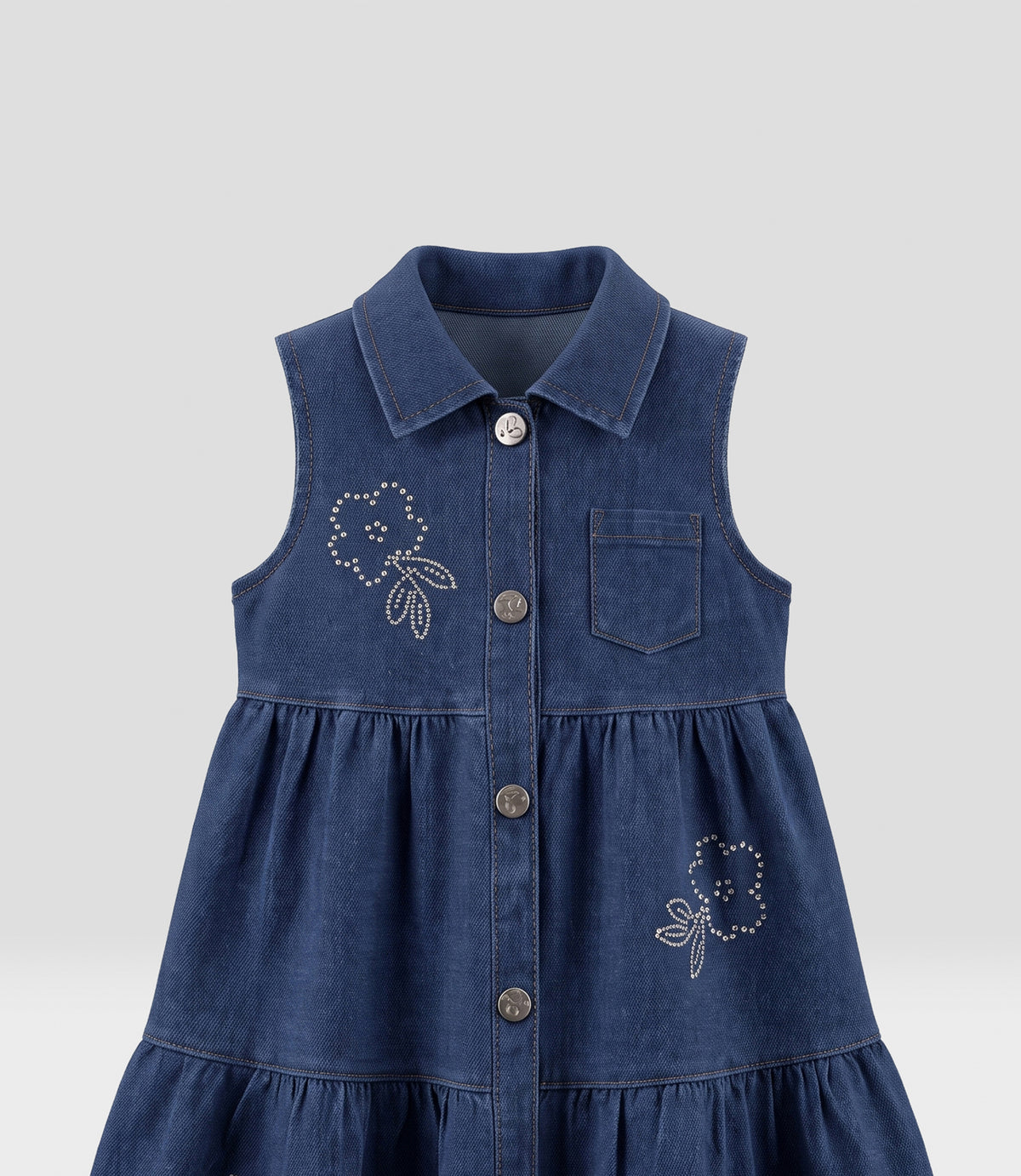 Vestido bebé de denim 3 meses / Azul