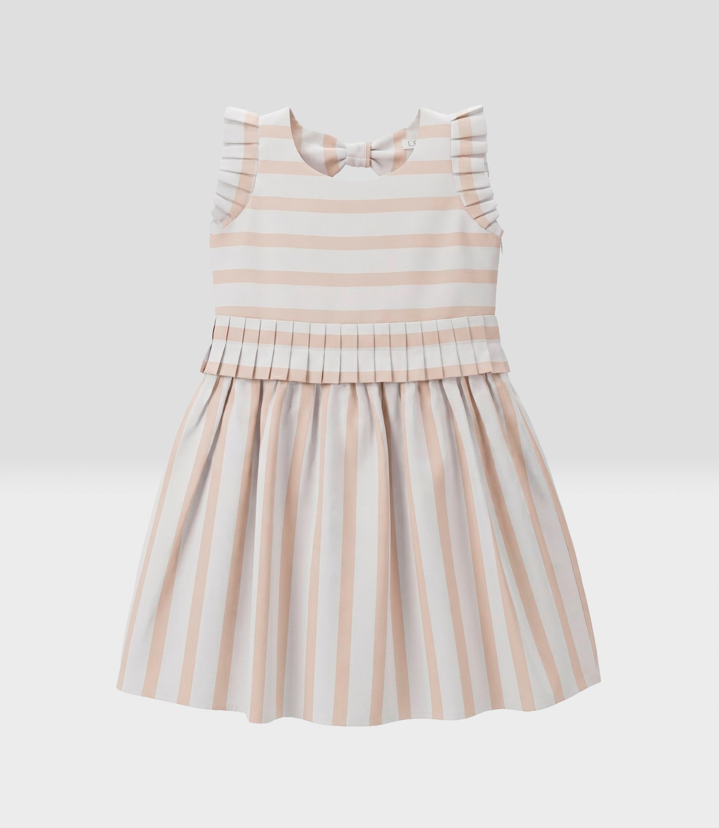 Vestido bebé rayado 3 meses / Beige