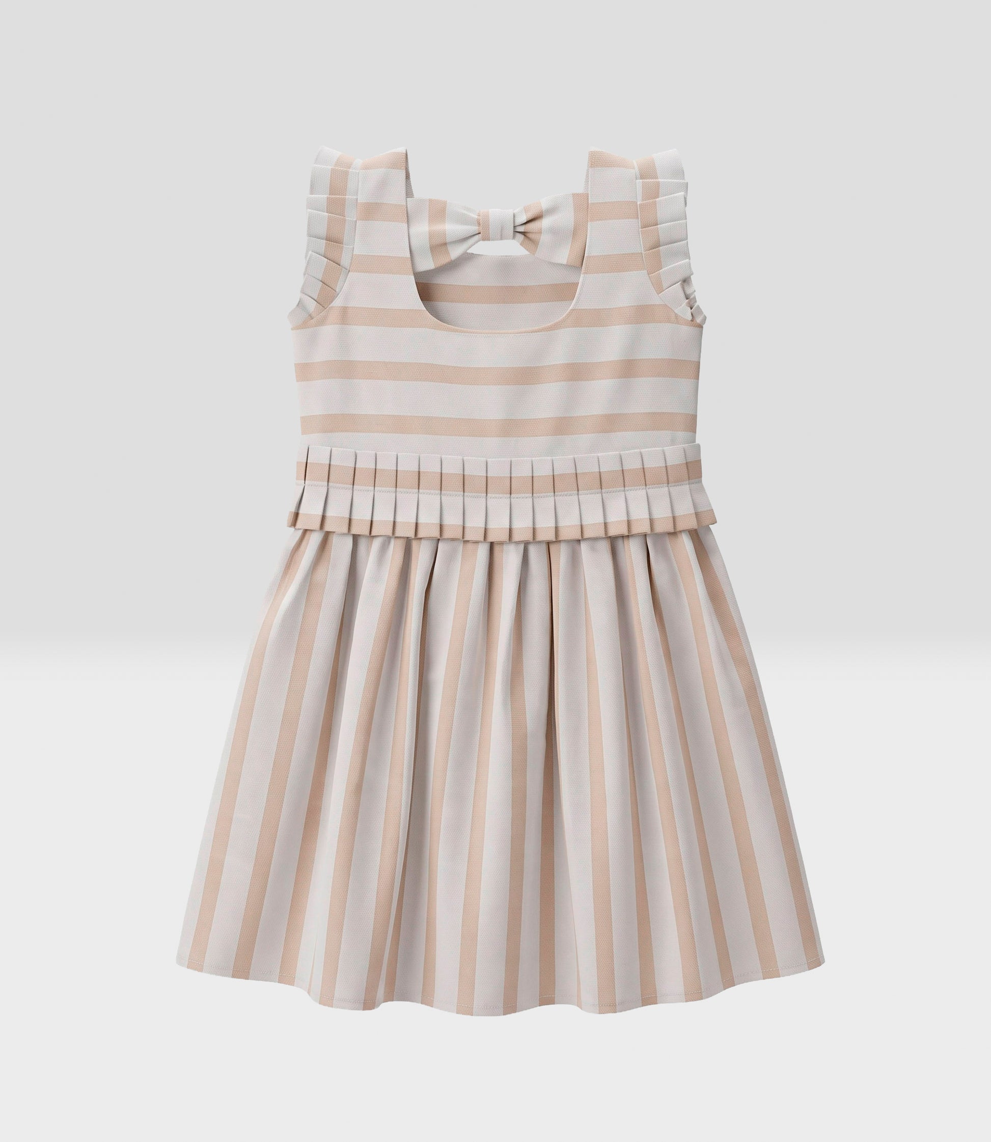 Vestido bebé rayado 3 meses / Beige