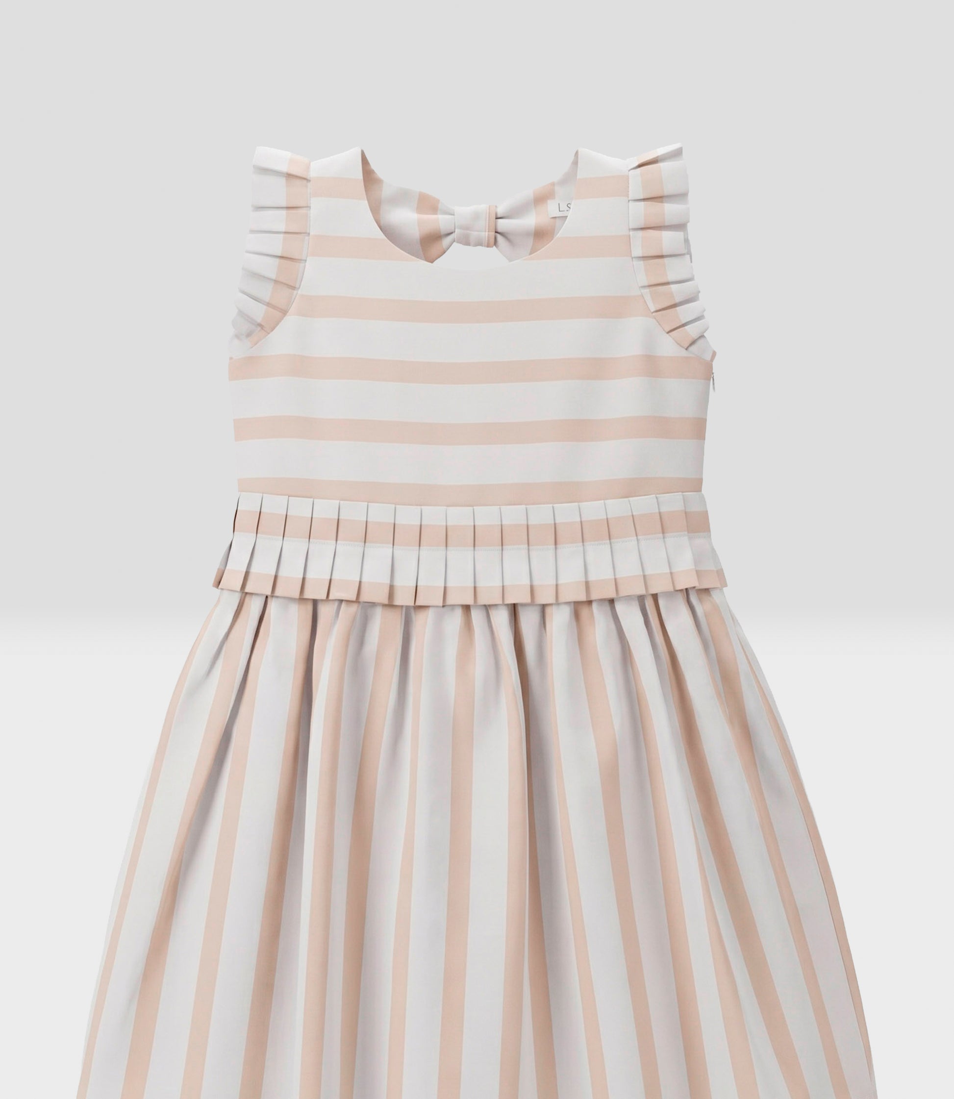 Vestido bebé rayado 3 meses / Beige