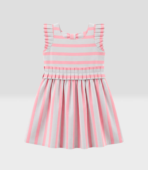 Vestido bebé rayado 3 meses / Coral