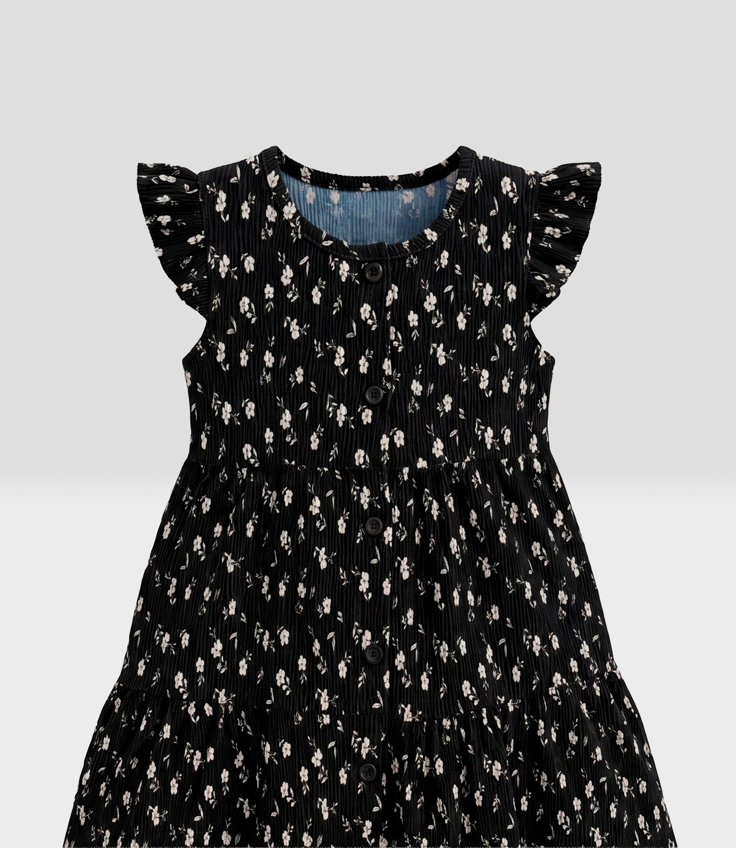 Vestido bebé floreado 3 meses / Negro