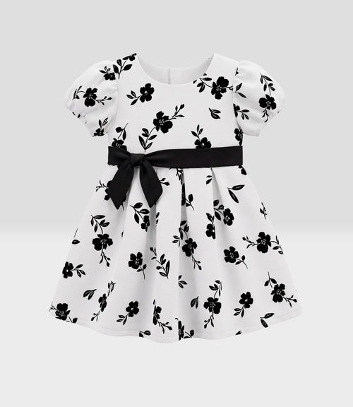 Vestido bebé floreado 3 meses / Negro