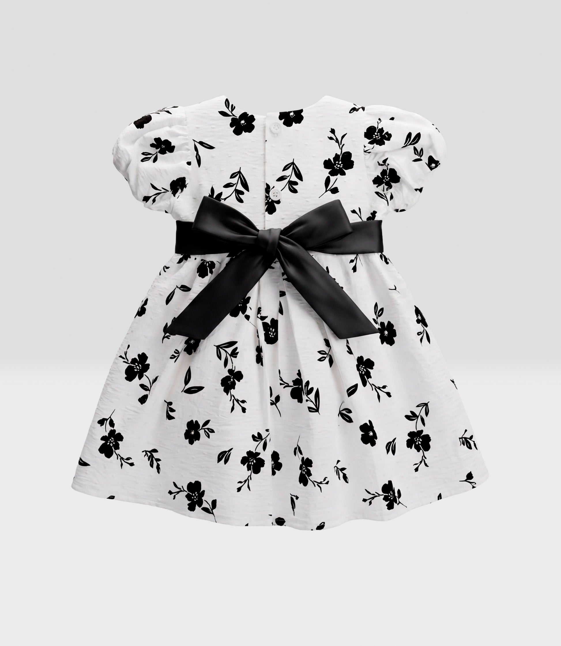 Vestido bebé floreado 3 meses / Negro