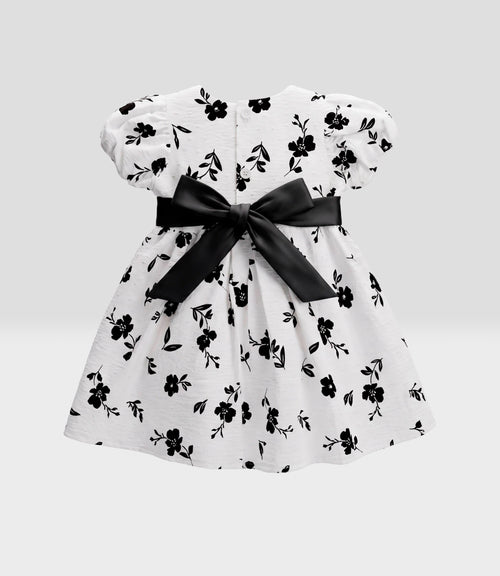 Vestido bebé floreado 3 meses / Negro