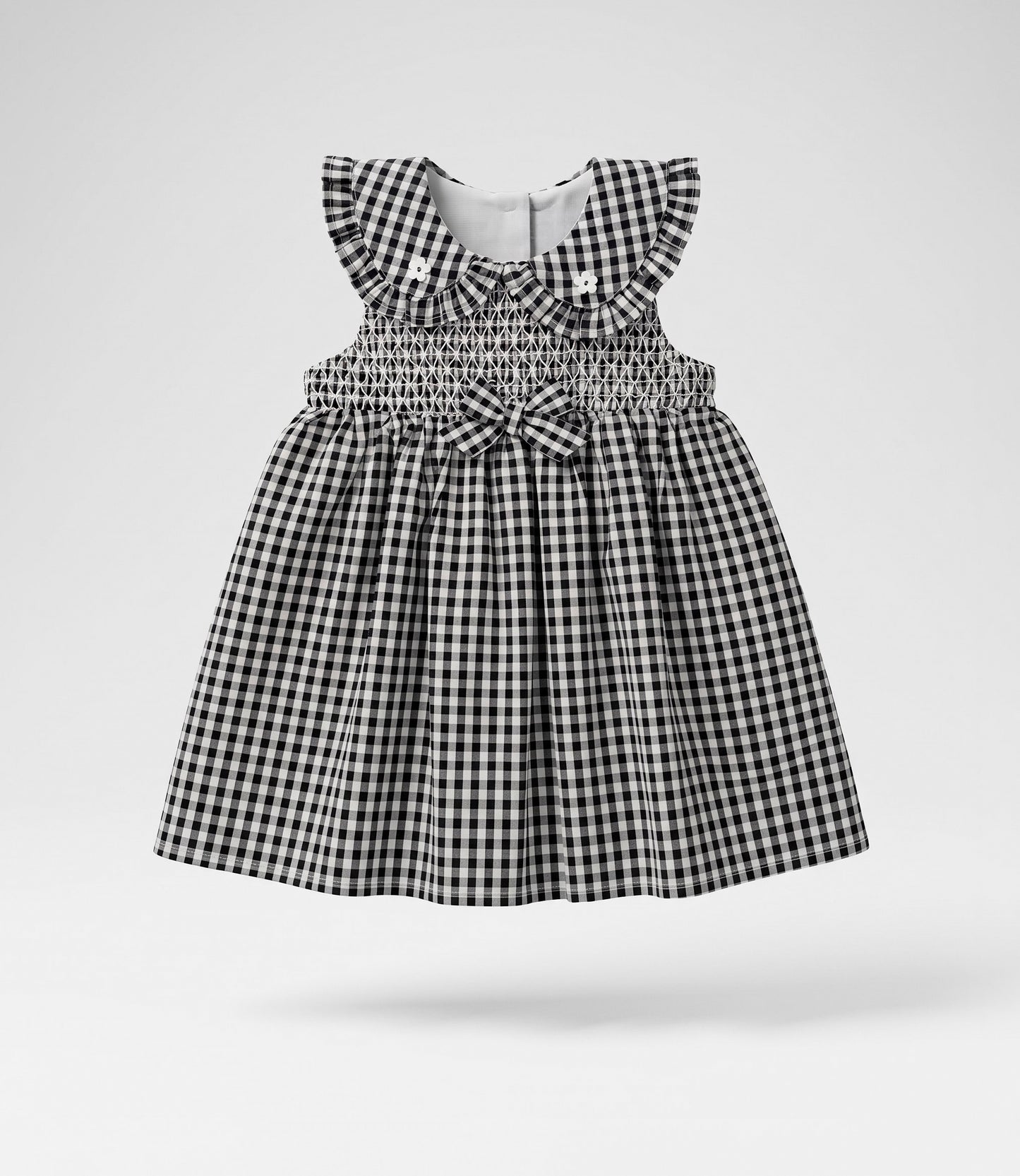 Vestido bebé con vichy 3 meses / Negro