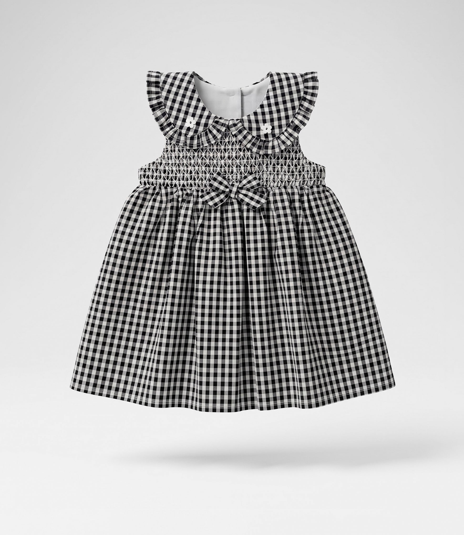 Vestido bebé con vichy 3 meses / Negro