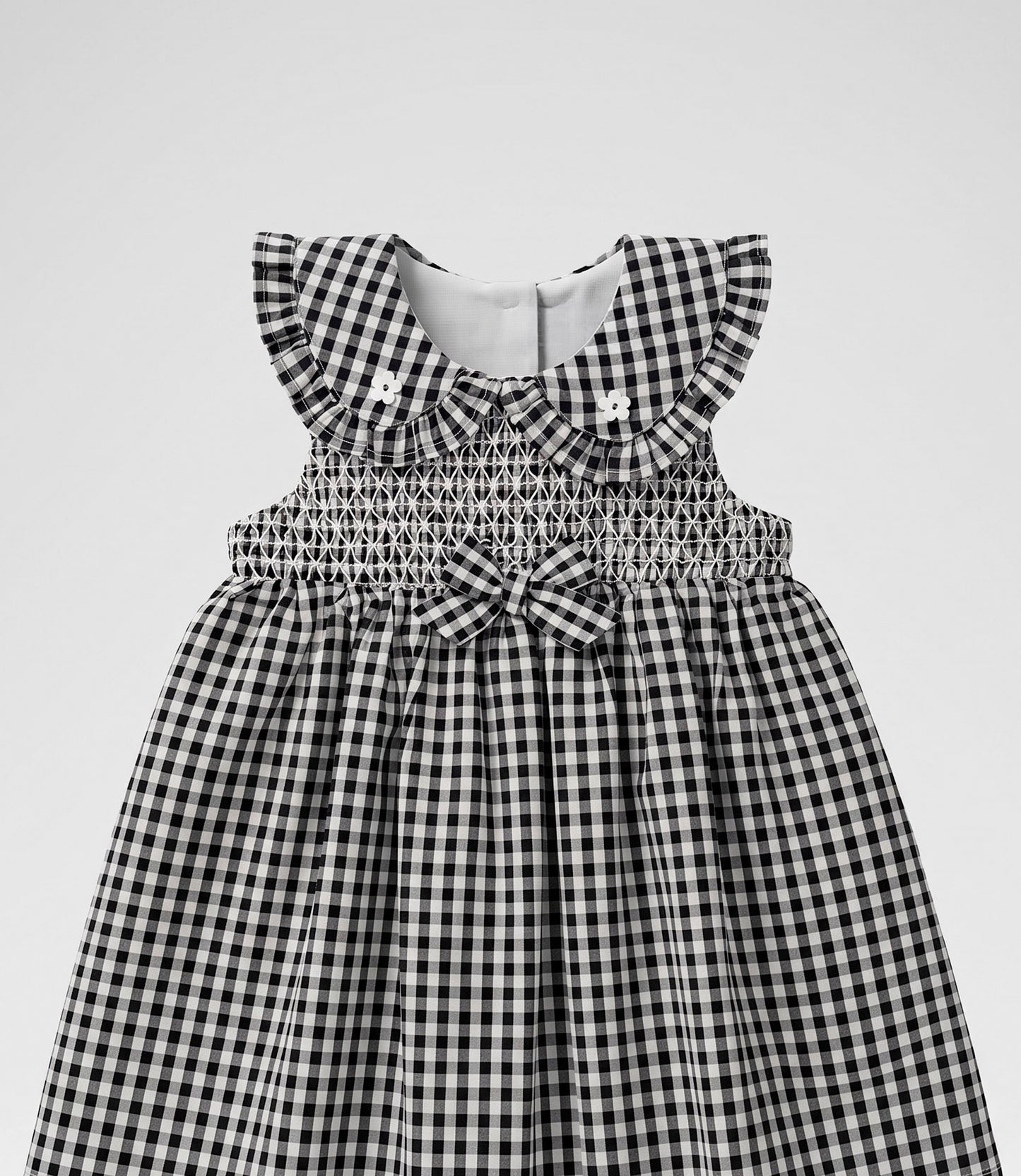 Vestido bebé con vichy 3 meses / Negro