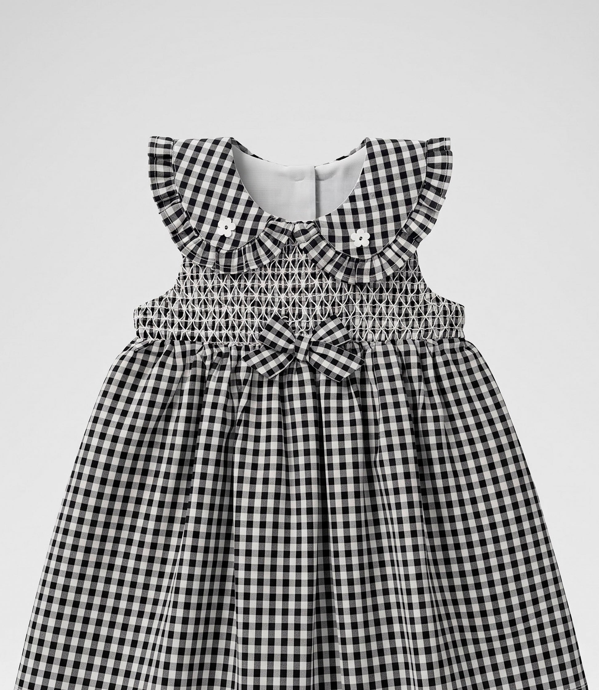 Vestido bebé con vichy 3 meses / Negro