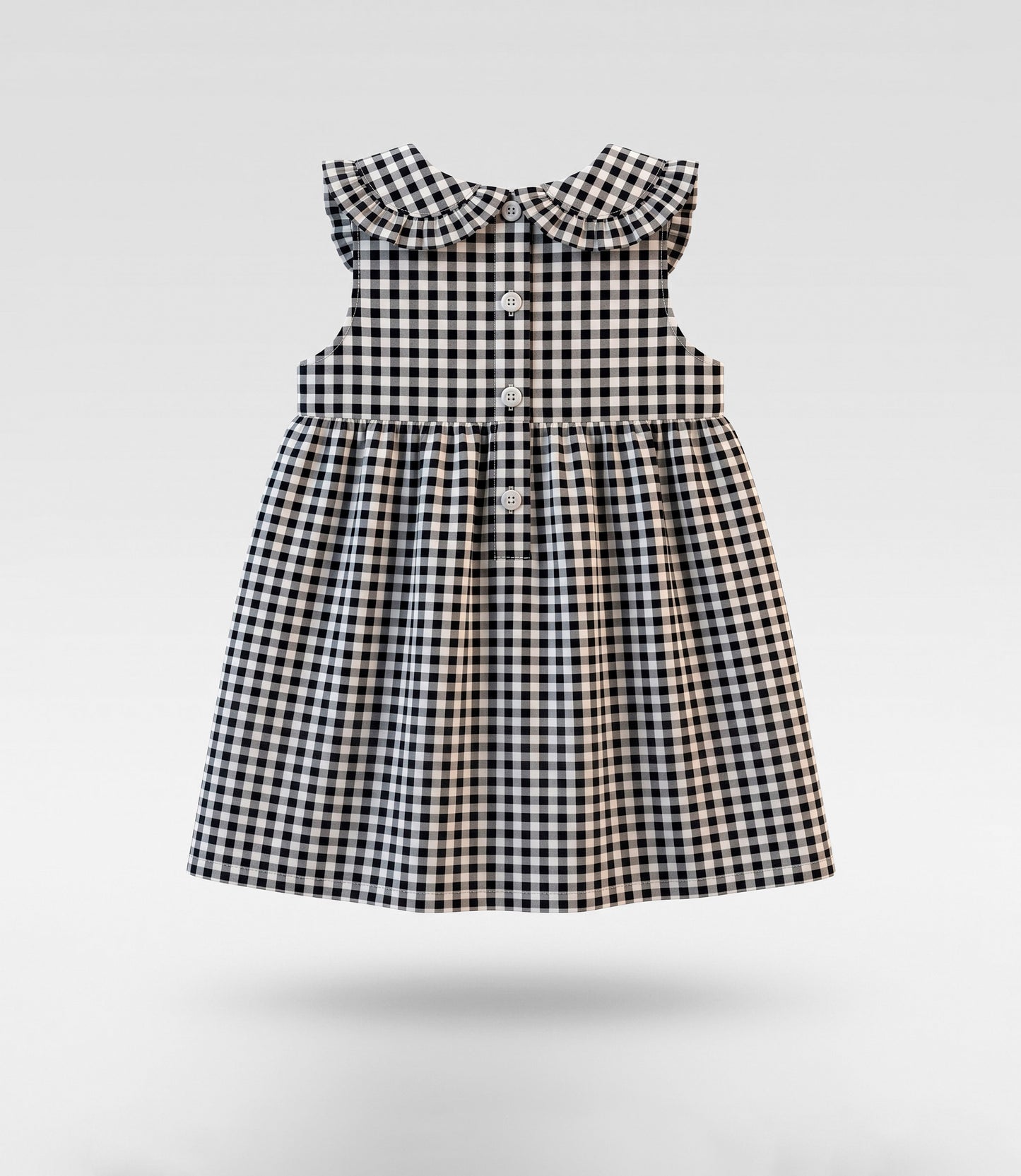 Vestido bebé con vichy 3 meses / Negro