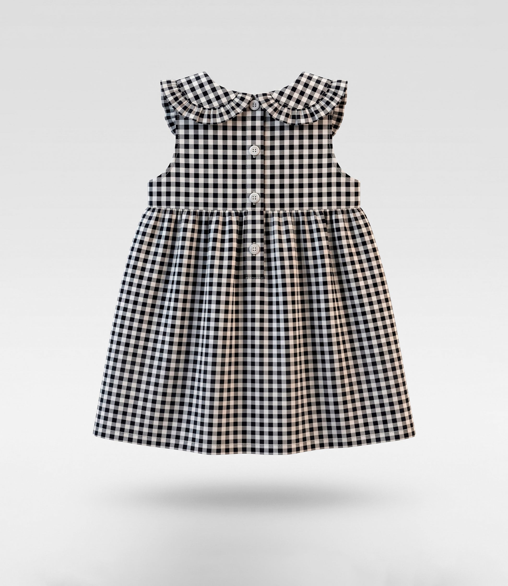 Vestido bebé con vichy 3 meses / Negro