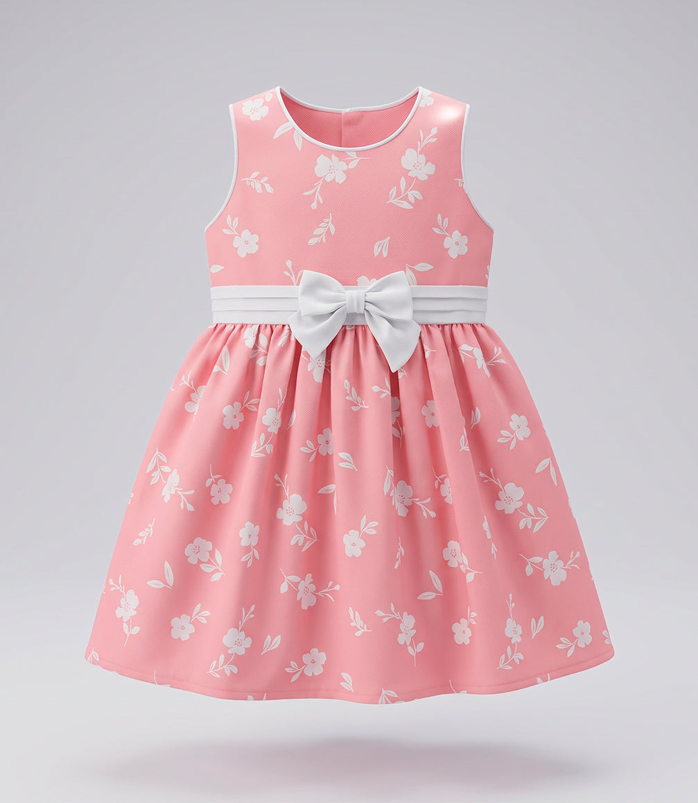 Vestido bebé floreado 3 meses / Crudo