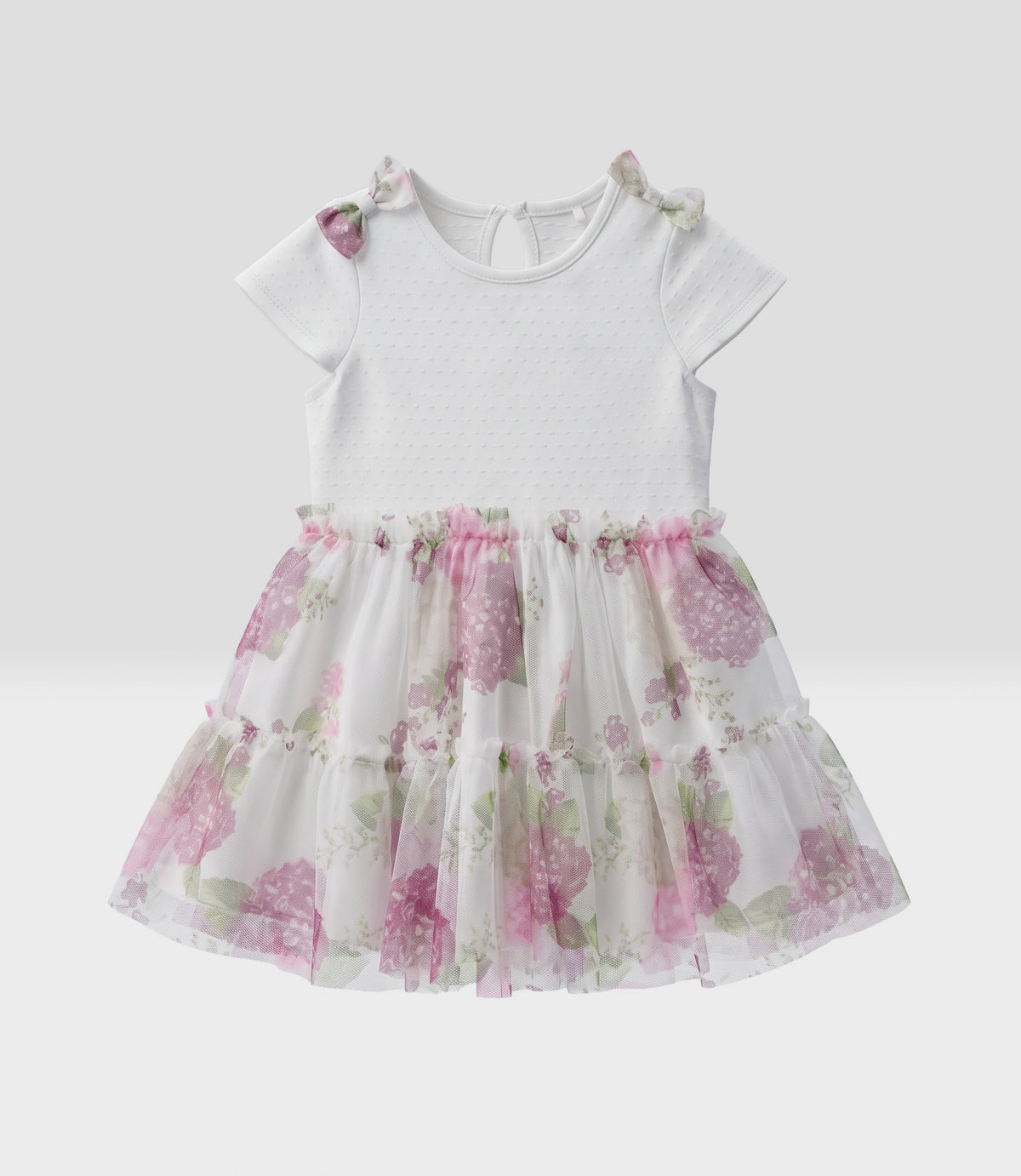 Vestido bebé con flores 3 meses / Burdeo