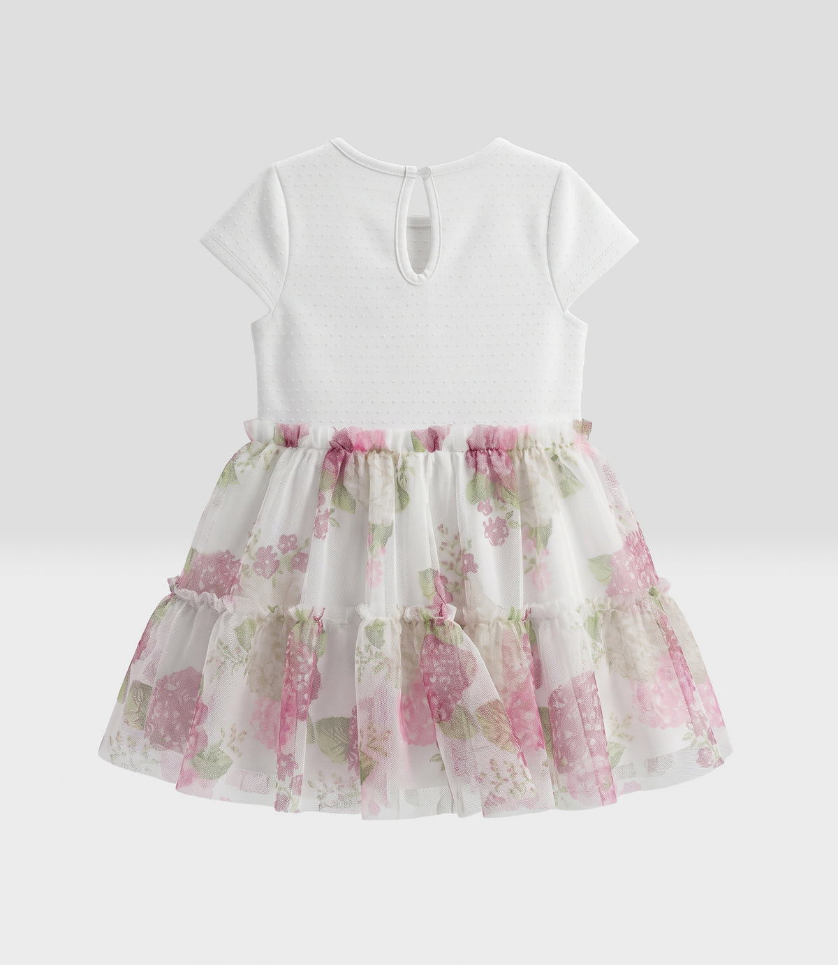 Vestido bebé con flores 3 meses / Burdeo