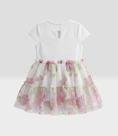 Vestido bebé con flores 3 meses / Burdeo