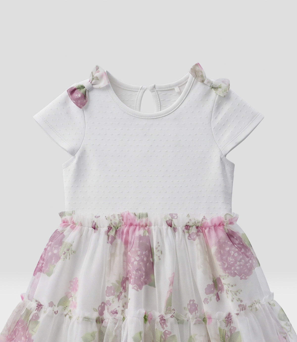 Vestido bebé con flores 3 meses / Burdeo