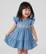Vestido bebé de denim con bordados