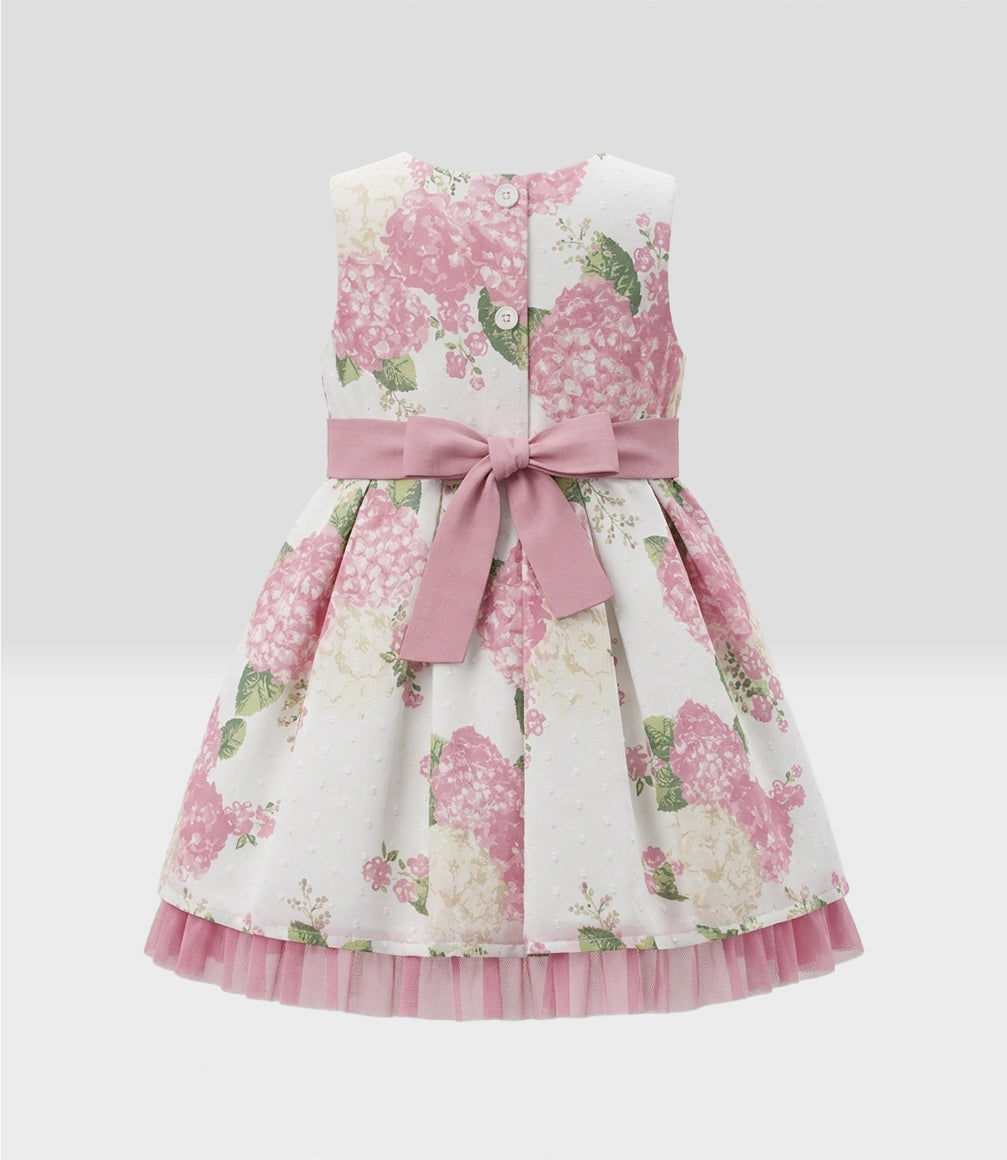 Vestido bebé floreado 3 meses / Palo Rosa