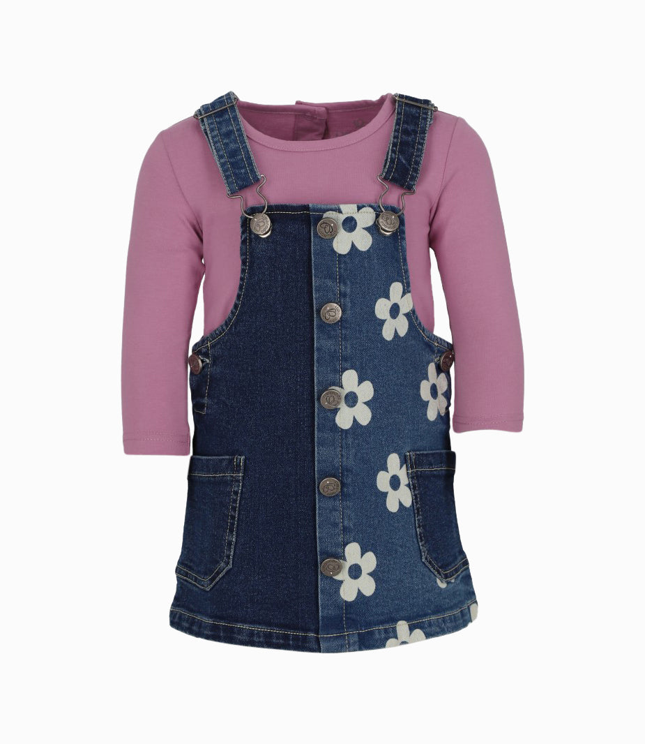 Vestido bebé con polera 3 meses / Azul Marino