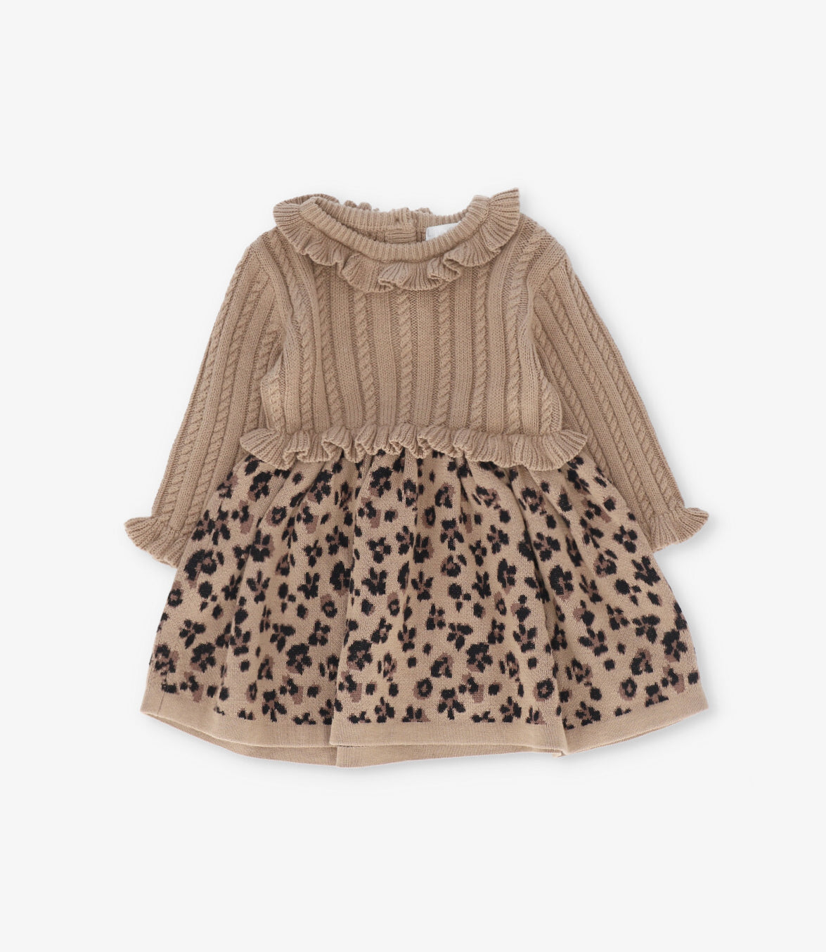 Vestido bebé animal print 3 meses / Beige