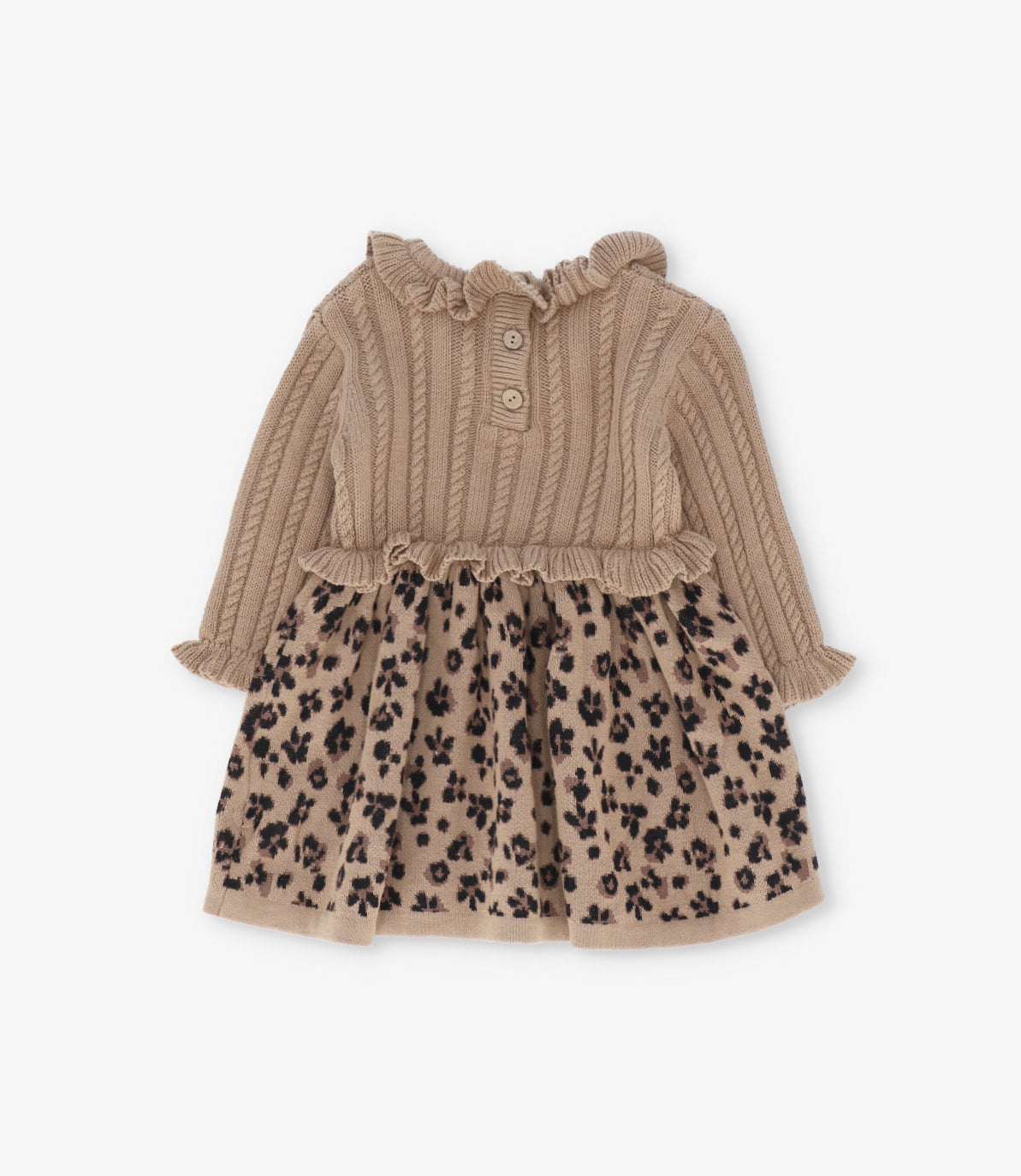 Vestido bebé animal print 3 meses / Beige