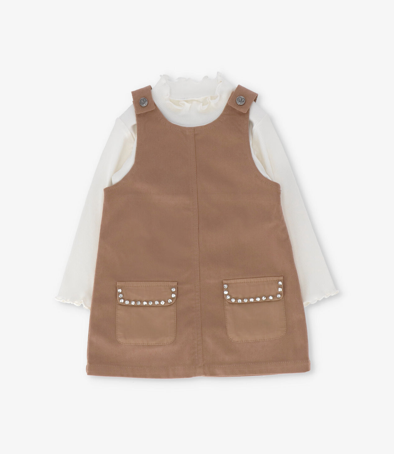 Vestido bebé de cotelé 3 meses / Beige