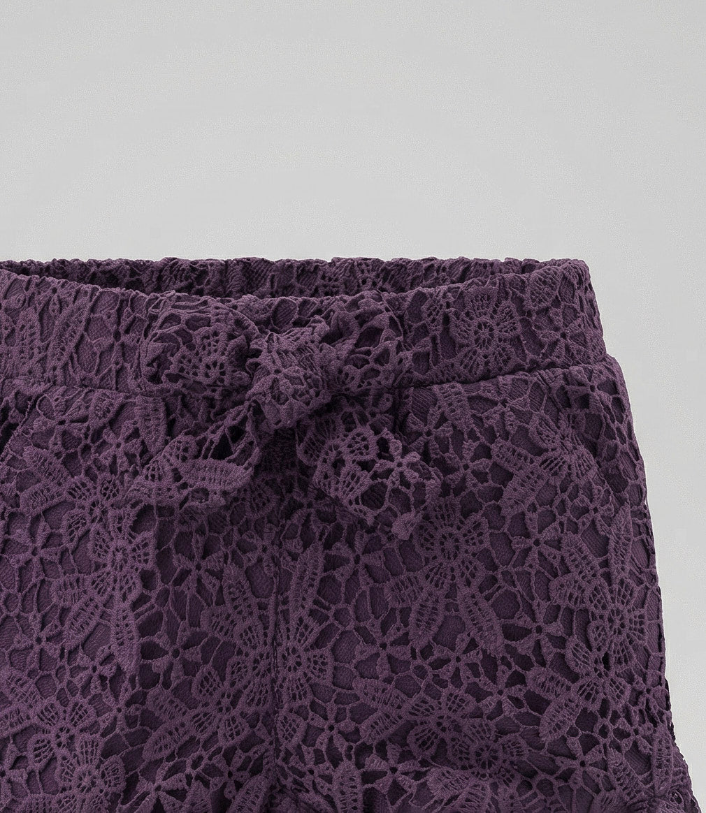 Short Bebé Con Flores 6 meses / Morado