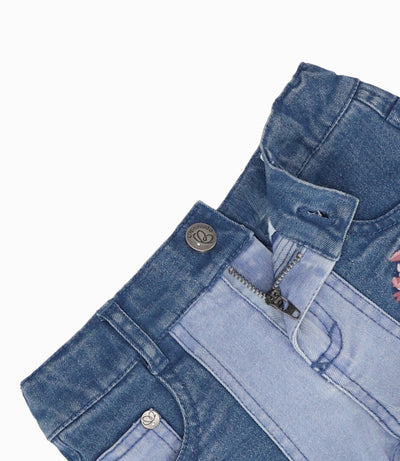 Short bebé niña bicolor 3 meses / Celeste