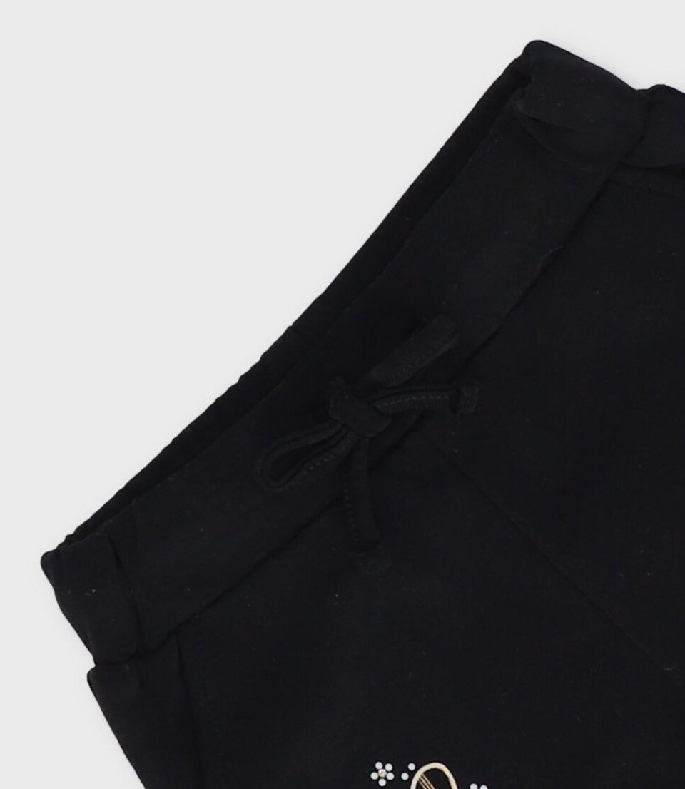 Short bebé con corazones 3 meses / Negro