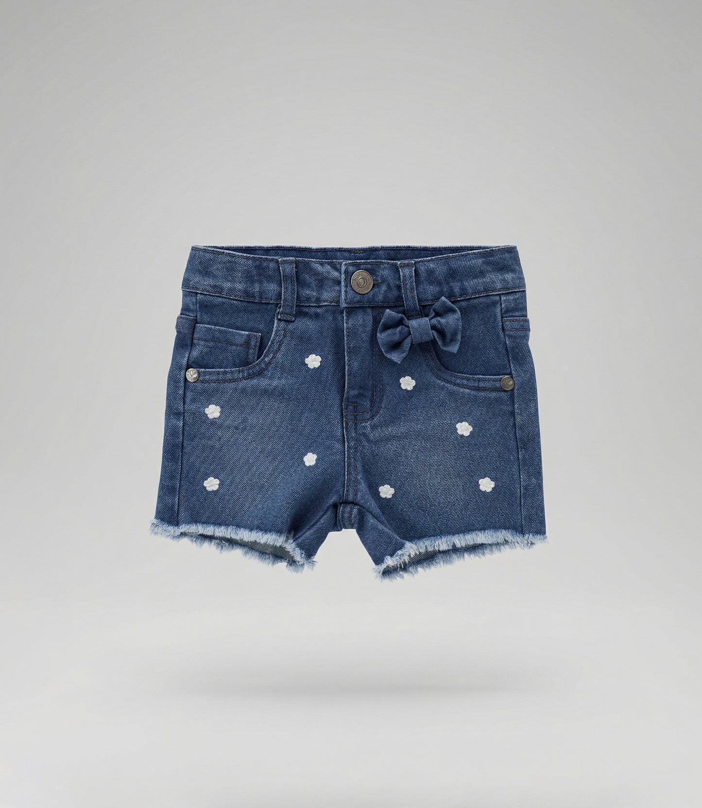 Short bebé con flores bordadas 3 meses / Azul Marino