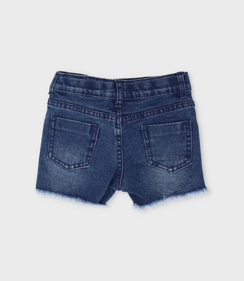 Short bebé con flores bordadas 3 meses / Azul Marino