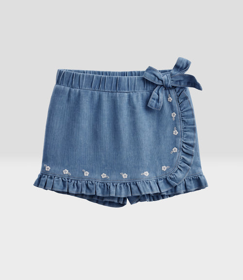 Short bebé falda de denim 3 meses / Celeste