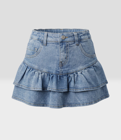 Short falda bebé denim 3 meses / Celeste