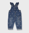 Jardinera bebé de denim con corazones