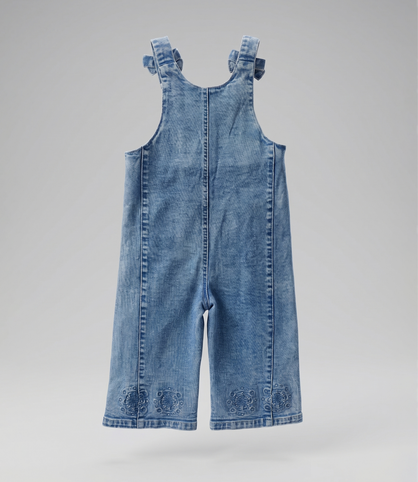Jardinera bebé boho de denim 3 meses / Celeste