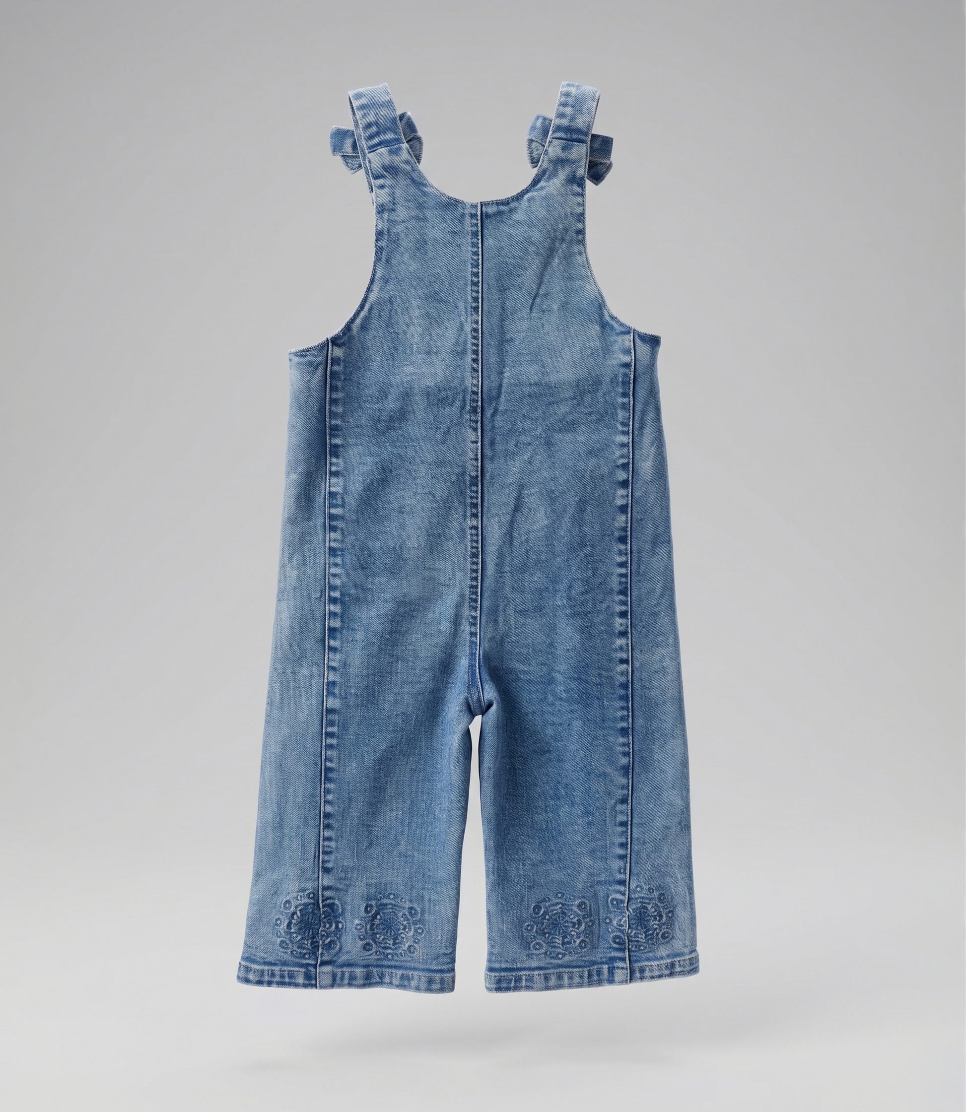Jardinera bebé boho de denim 3 meses / Celeste