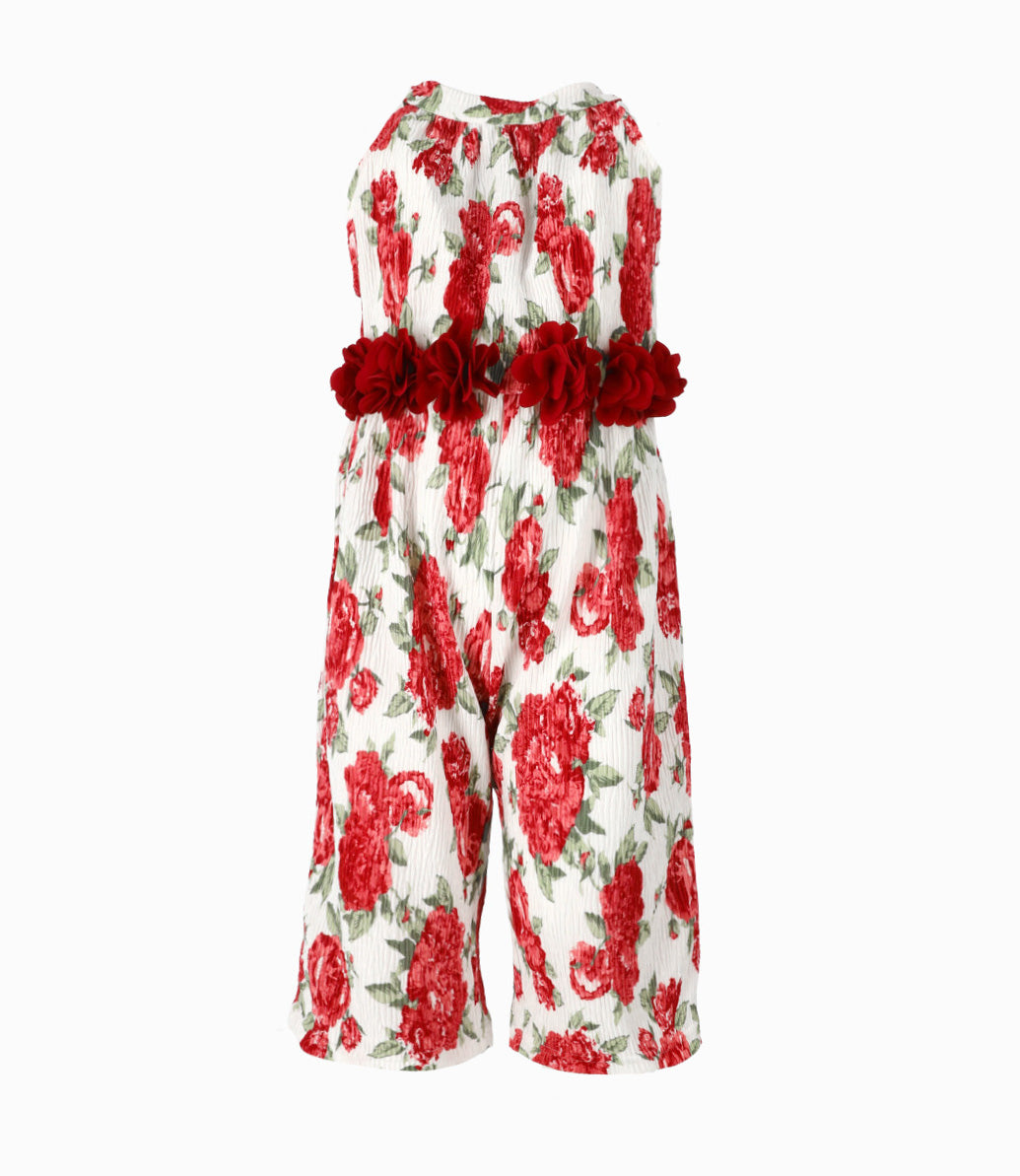 Enterito bebé niña con cuello halter 3 meses / Rojo
