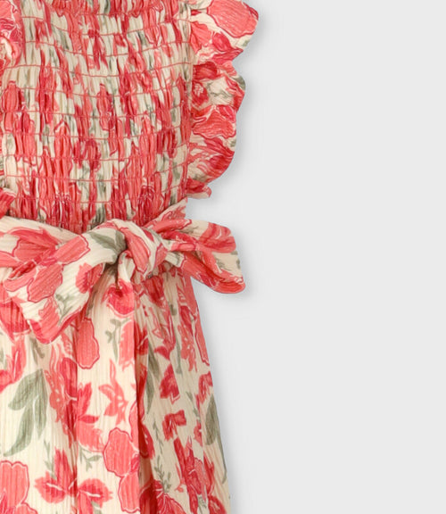 Enterito bebé floreado 3 meses / Coral