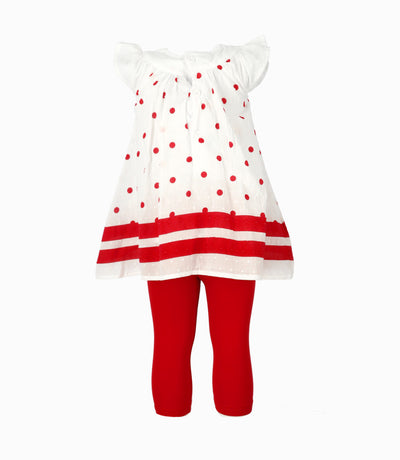 Conjunto Bebé Con Puntos 3 meses / Rojo