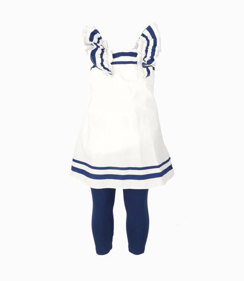 Conjunto Bebé De Vestido Y Calzas 3 meses / Blanco