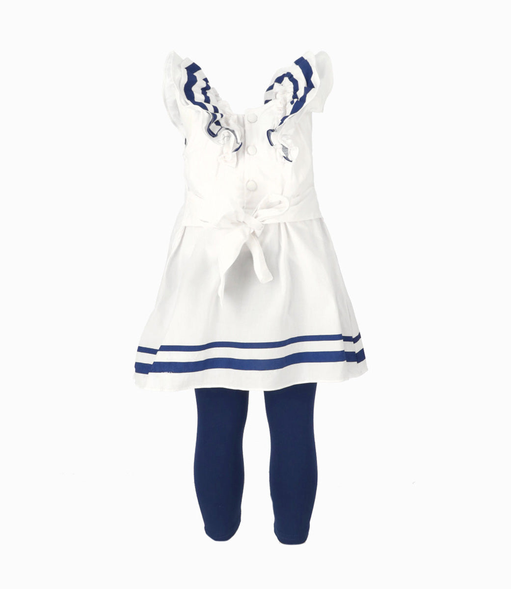 Conjunto Bebé De Vestido Y Calzas 3 meses / Blanco