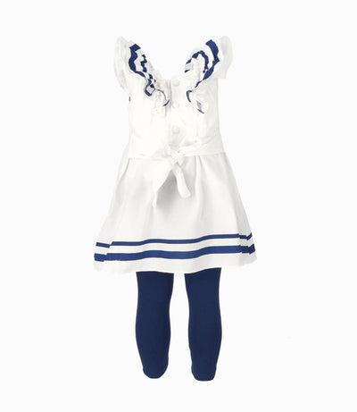 Conjunto Bebé De Vestido Y Calzas 3 meses / Blanco