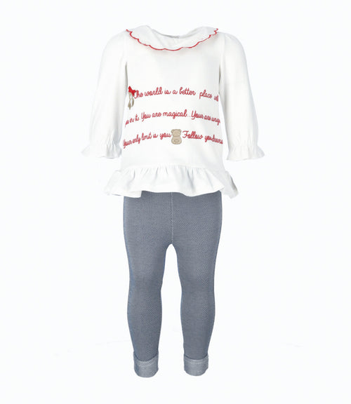 Conjunto Bebé Niña Con Vuelos 3 meses / Rojo