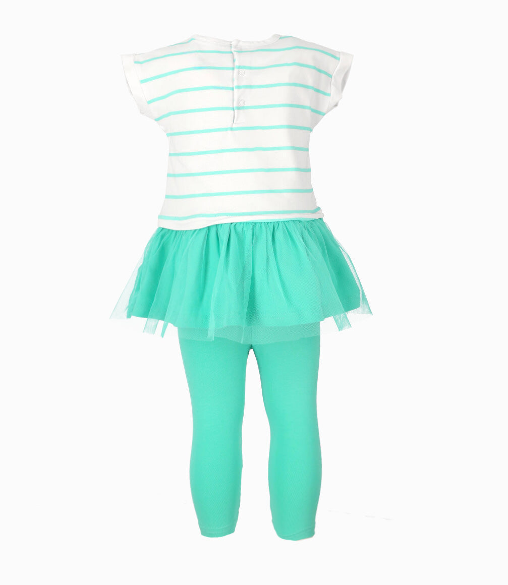 Conjunto Bebé De Polera Y Calzas 3 meses / Menta