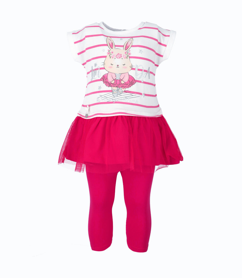 Conjunto Bebé De Polera Y Calzas 3 meses / Frambuesa