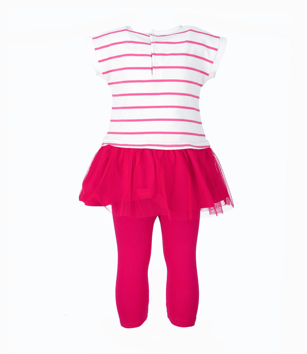 Conjunto Bebé De Polera Y Calzas 3 meses / Frambuesa
